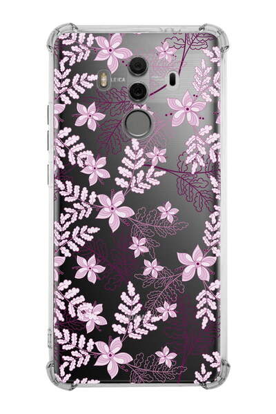 PrintiFy جراب سيليكون شفاف بتصميم مسحوق الأزهار متوافق مع هاتف Huawei Mate 10...