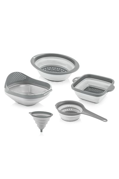 Qlüx Qlux Gray 5 Piece Foldable Strainer Set