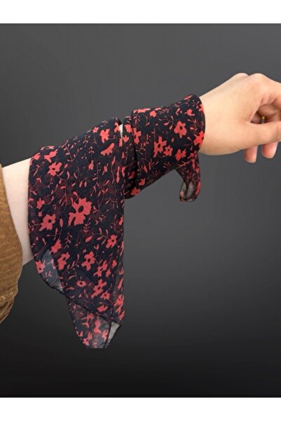 MAZEN Patterned Chiffon Scarf 45X45 Hair, Bag, Wrist, Neck Accessory