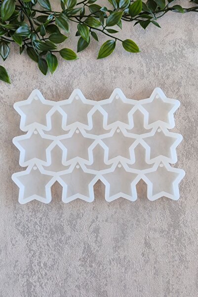 By Shesel Epoksi Kalıp Yıldız Anahtarlık Delikli 12'li Set Epoksi Reçine Sili...