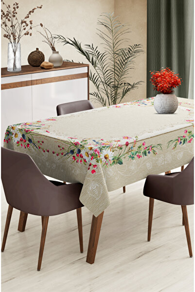 CANİLA Masa Örtüsü Dijital Baskılı Kenarı Dikişli Masa Örtüsü