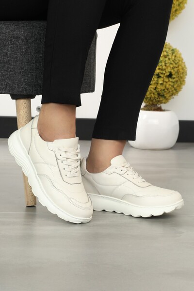 Cooliza Colorful Genuine Leather - Lace-up Comfortable Women's Sneakers