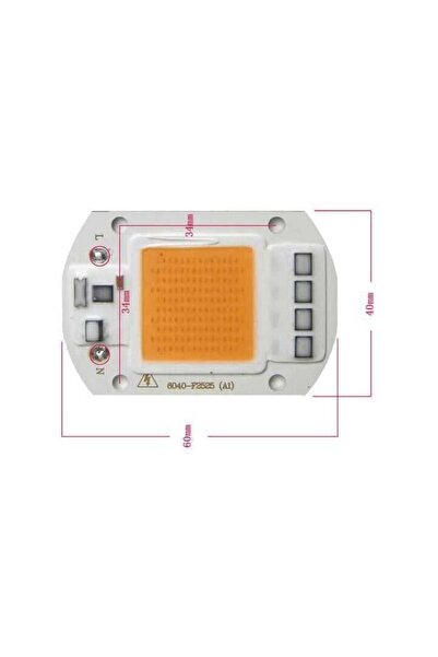 Motorobit Amber Kehribar 220V Projektör Cob Led 50W Driver Çipli