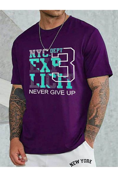 Medinenur Μπλουζάκι NYC Printed Unisex Crew Neck T-shirt