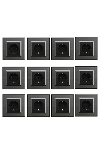 OVİVO مقبس Ovivo Quantum المغناطيسي الرمادي المؤرض 12 حزمة (يتضمن الإطار)