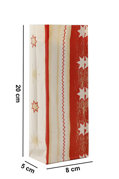repro design Yılbaşı Temalı Kese Kağıdı 8x20x5 Cm 10 Adet Model:8