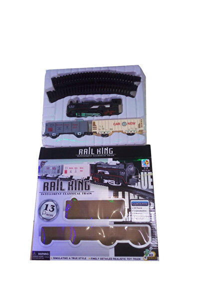 murat video Küçük Pilli Işıklı Raylı Tren Seti Ekspres 13 Parça rail king