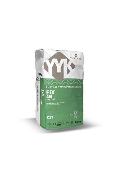 TOPALAKTİCARET Yurtbay Fix 25KG Gri Seramik Yapıştırıcısı Karo Yapıştırıcı Çimento Esaslı Yer Seramiği