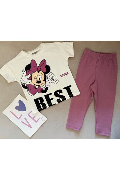 SANTRALBEBE Girl's Minnie Printed Tights Set