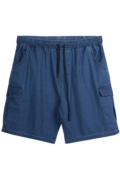 marufshop Ανδρικό τζιν σορτς Cargo Pocket Κατάλληλο για Ανδρικό Μεγάλο Μέγεθος Μεταξύ 118-156 κιλών Μπλε