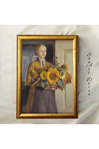Sanart Pictură de epocă înrămată, pictură în ulei, pictură înrămată, decor ar...