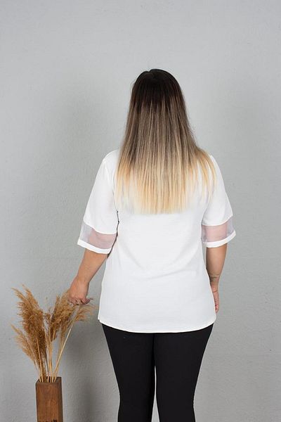 Truva XXL Plus Size Judge Collar Shirt Model Blouse B105