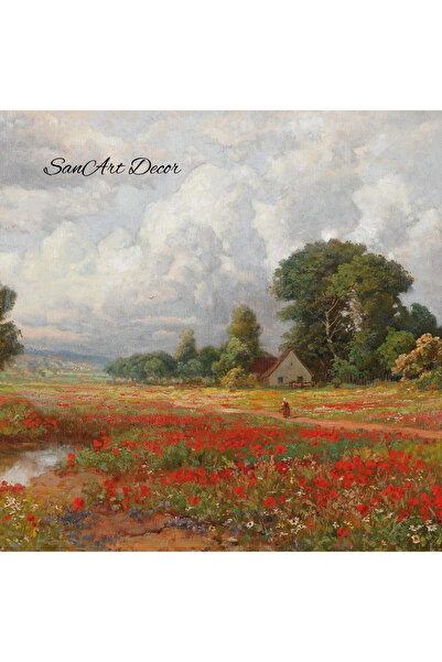 Sanart Pictură de epocă cu cadru, pictură în ulei, pictură înrămată, decor artistic, pictură peisaj