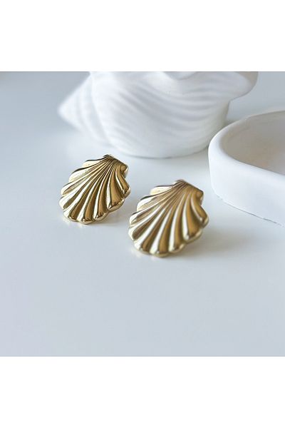 CHARMLUCKY Steel shell earrings