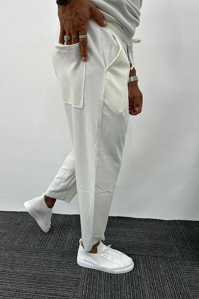 MADZEYMODA Boyfriend Molded White Jogger για άνδρες