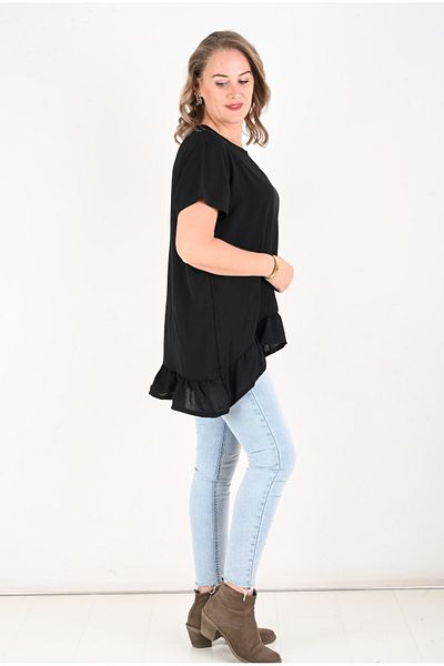 KSV Collection Women's Ruffled Long Skirt Tunic
