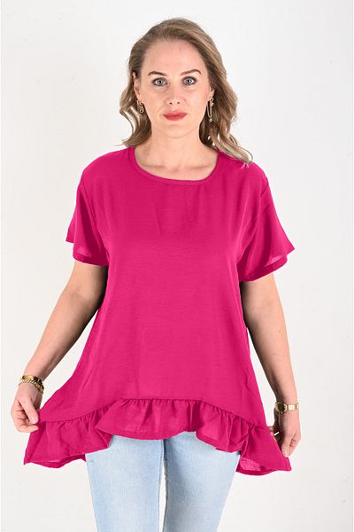KSV Collection Women's Ruffled Long Skirt Tunic