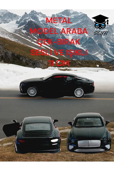 SEYFİKİRTASİYE Metal Model Car with Sound and Light, 11 Cm, Fun Use with Pull-And-Drop
