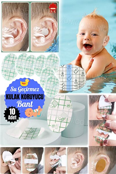 Munico 10 Adet Su Geçirmez Kulak Koruyucu Bebek Yüzme Kapak Kapakları Çocuk B...