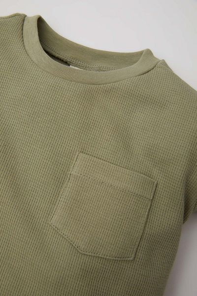 DeFacto Baby Boy Crew Neck Waffle Short Sleeve T-shirt C2208A524SM