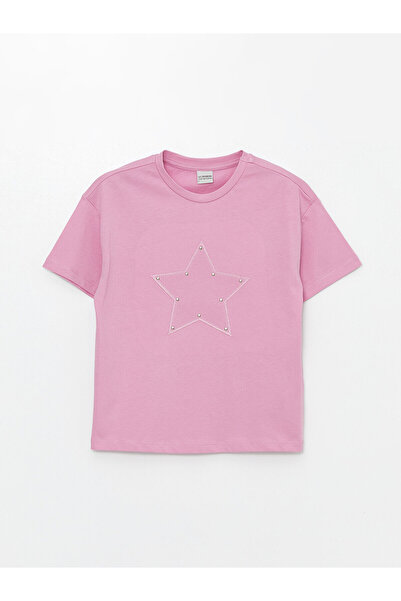 LC Waikiki Fată - Tricou brodat cu mânecă scurtă