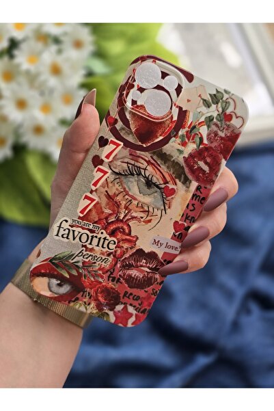 SUPER FRAME Iphone 14 PLUS Uyumlu Red Aesthetic Tasarımlı Şeffaf Telefon Kılıfı