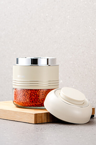 Emsan Moko 420 Ml Ecru Storage Jar