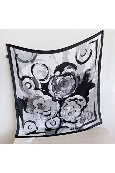 AWAM SILK وشاح فيسكوز حريري بنمط الكاميليا 90*90 سم