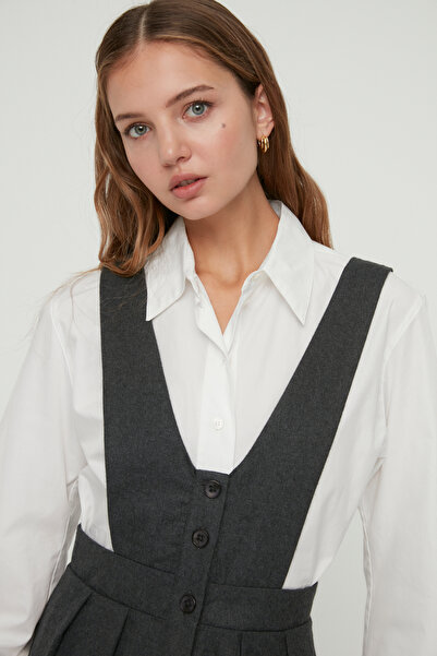 Trendyol Collection Anthracite Strappy Mini Woven Gilet Dress TWOAW21EL1163