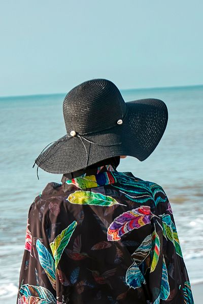 Remsa Mayo Черна сламена шапка Seashell Rş-65