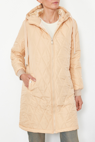 Edit by Trendyol Bež regularni kroj Sa kapuljačom midi Kapitonska jakna TEDSS...