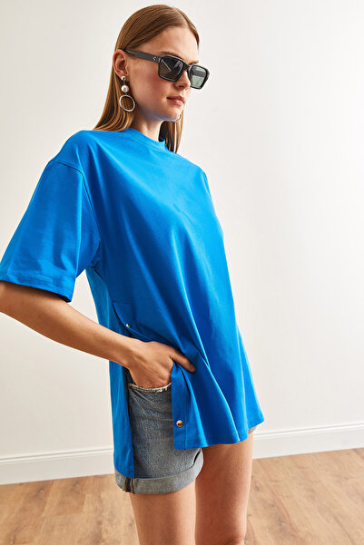 Olalook Γυναικείο μπλουζάκι από βαμβακερό μπλουζάκι Saks TSH-19000762