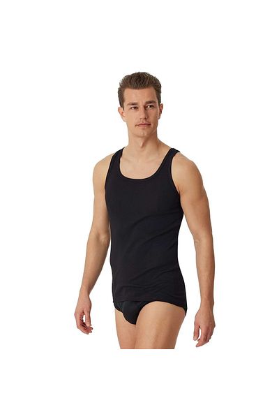 Schiesser Herren Unterhemd 2er Pack – Sport-Jacke, Original Feinripp