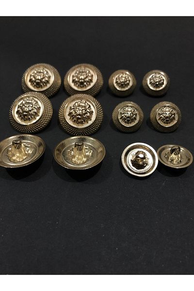aensia Gold Color Lion Model Button Metal Button Trench Coat Jacket Button - 12-Piece Button Pack (6 GROSS 6 SMALL)