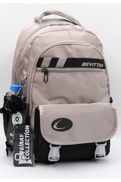 GirayCollection Unisex School Backpack - Special Fabric, Mink-Black, 34300