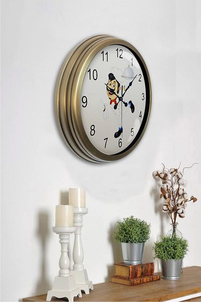 Kasva Concept 40 cm Antique Metal Kitchen Cooking Wall Clock