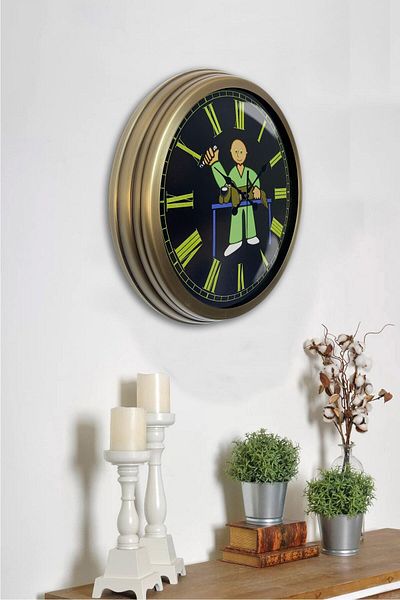 Kasva Concept Gift 40 cm Antique Metal Veterinary Wall Clock