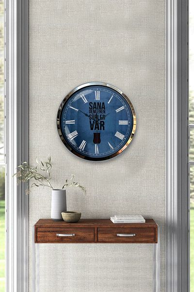 Kasva Concept Gift 40 cm Chrome Metal Tea Wall Clock
