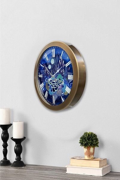 Kasva Concept Gift 36 cm Antique Metal Sea Life Wall Clock