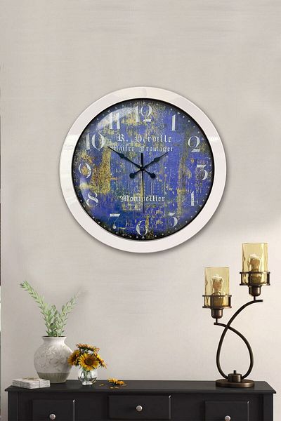 Kasva Concept Gift 36 cm White Metal Schengen Wall Clock