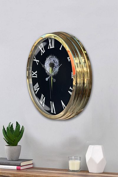 Kasva Concept 40 cm Gold Metal Roman Classic Wall Clock