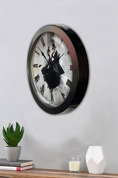 Kasva Concept Gift 36 Cm Black Metal Dance Wall Clock