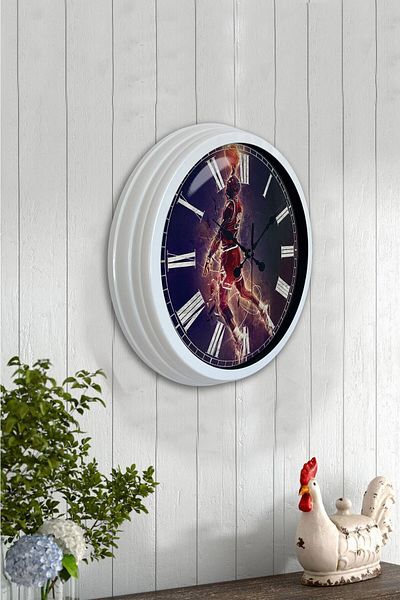 Kasva Concept Gift 40 cm White Metal Nba Wall Clock