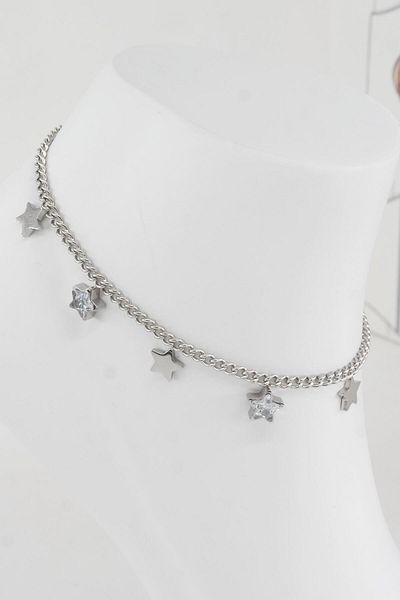 By Zeyna Aksesuar 316 L Tarnish Anti Allergenic Women's Steel Anklet - Zy00011