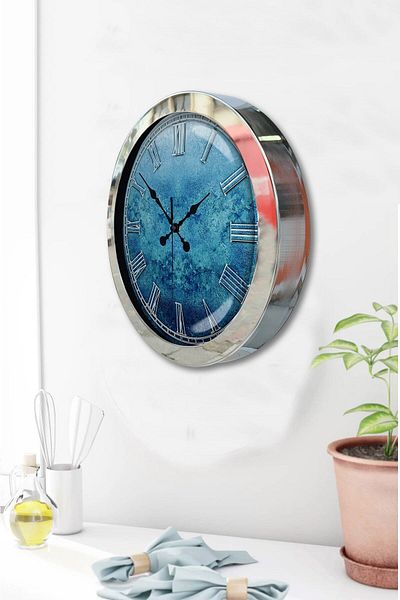 Kasva Concept Gift 36 cm Chrome Metal Elite Wall Clock