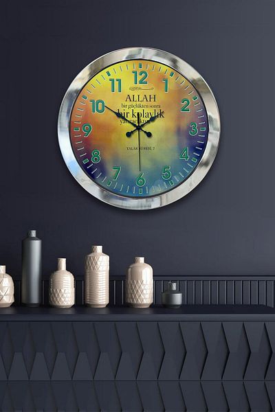 Kasva Concept 36 cm Chrome Metal Verse Smoke Wall Clock