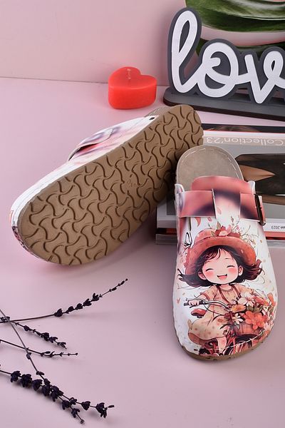 DOGİYE 8078 Παντόφλες Comfort Sabo με στάμπα για κορίτσι που ποδηλατά