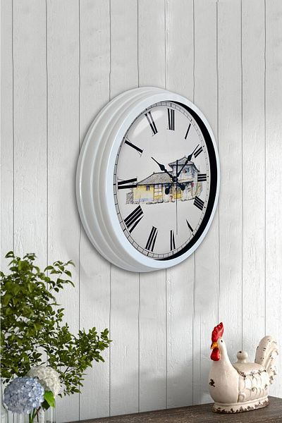 Kasva Concept 40 cm White Metal Vintage Home Wall Clock