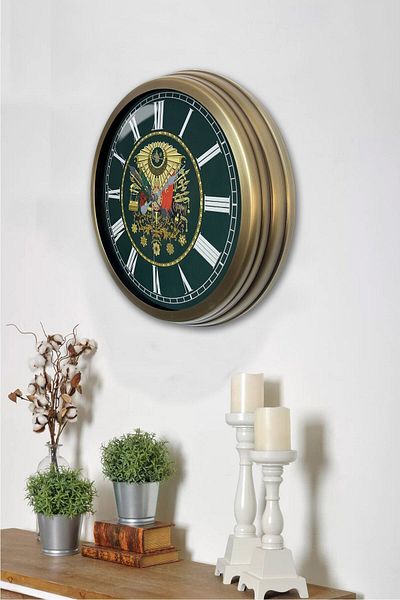 Kasva Concept 40 cm Antique Metal Ottoman Empire Wall Clock