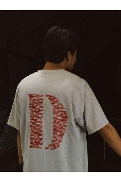 Toum Tricou Oversize Kiss Design Letter D - Dompuleri Moda
